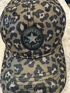 Converse Leopard Print Cap in Olive and Black